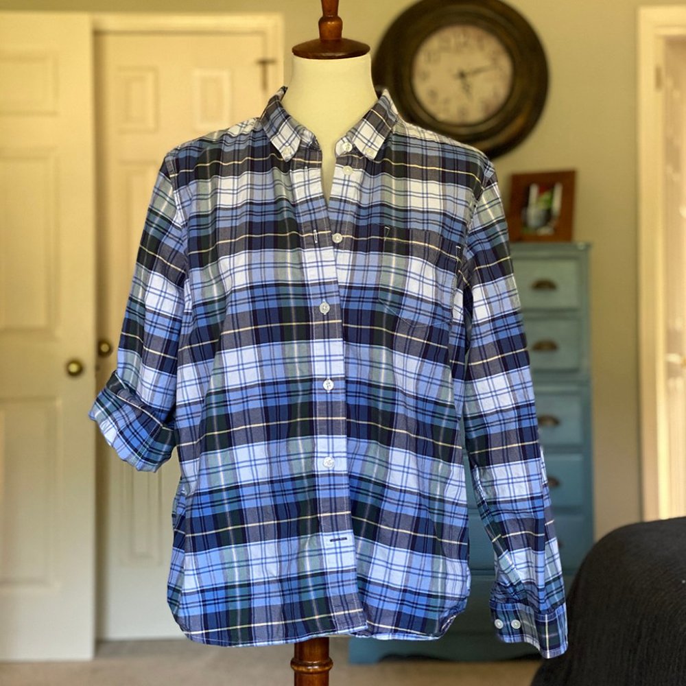 LL Bean Organic Cotton Oxford Shirt, Bright Navy